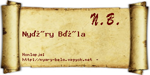 Nyáry Béla névjegykártya
